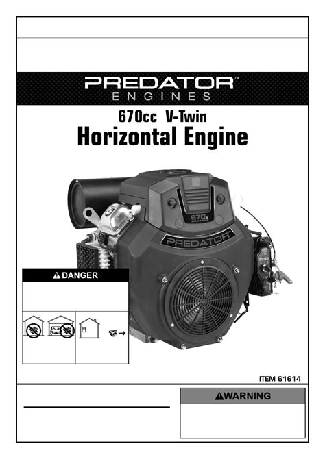 Harbor Freight Tools 22 Hp 670cc Vtwin Horizontal Shaft Gas Engine