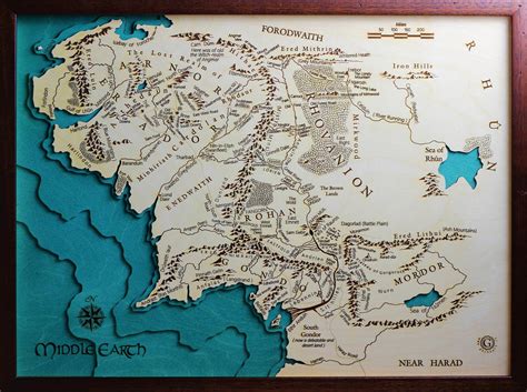 Annotated Map Of Middle Earth Re Creating Earth In 11500 Scale In