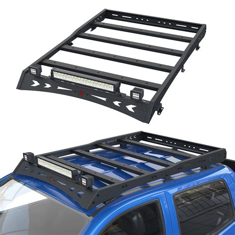 Buy POFENZE Tacoma Top Roof Rack Cargo Carrier With X W LED Lights And W Light Bar Textured