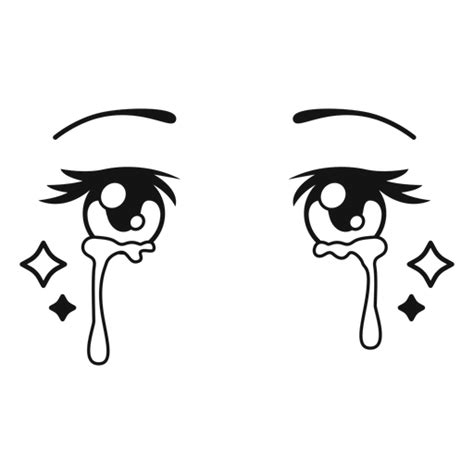 Anime Crying Eyes Color Stroke Png And Svg Design For T Shirts