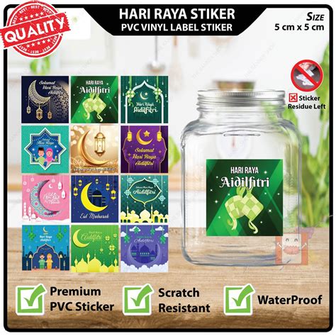 Hari Raya Stickers 50pcs Waterproof Vinyl Sticker Ready Stocks