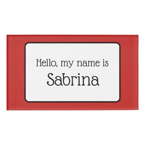 Hello My Name Is Red Name Tag Zazzle Red Names Name Tags Hello My Name Is
