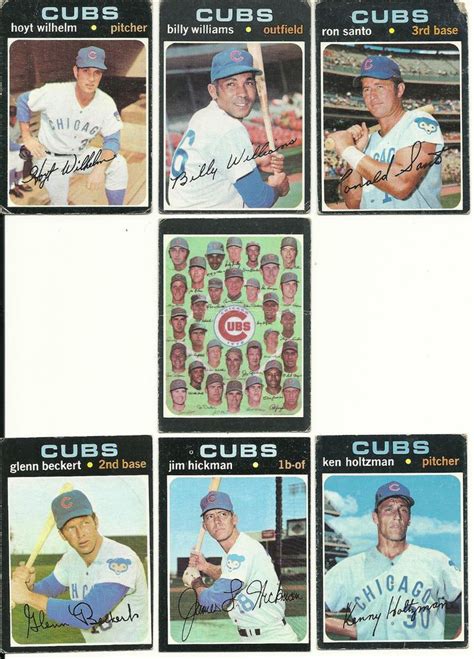 1971 Vintage Topps Cubs 13 Cards Partial Team Set Santo Bwilliams