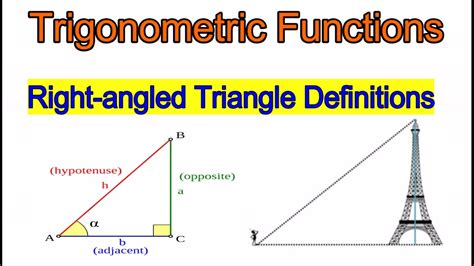 Trigonometric Functions Right Angled Triangle Definitions Youtube