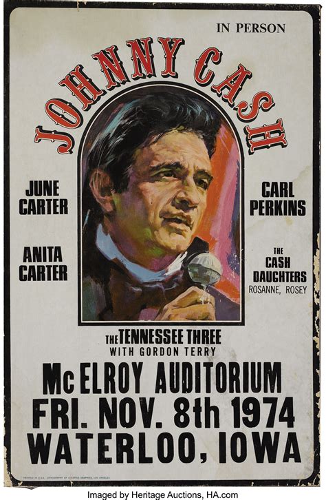 Johnny Cash Mcelroy Auditorium Concert Poster 1974 Johnny Cash Lot 23442 Heritage Auctions