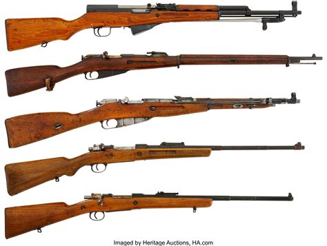 Group Of Five Military Rifles Circa 1900 To Present Total 5