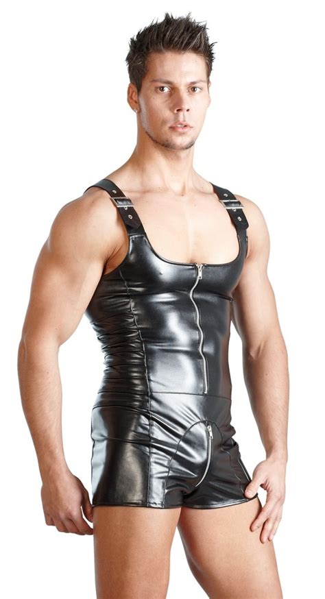 2020 Black Plus Size Leather Underwear For Mens Latex Clothing Men