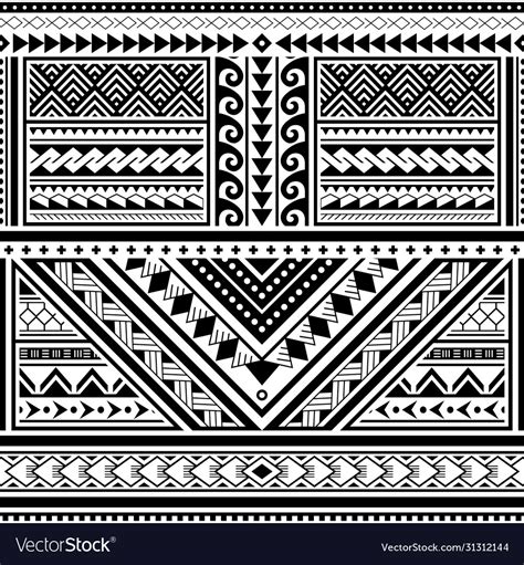 Polynesian Tattoo Seamless Pattern Hawaii Vector Image