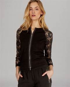  Millen Cardigan Knit Lace Sleeve In Black Lyst