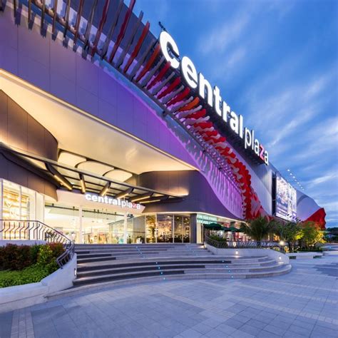 The main volume for the retail and parking and another volume, connected to the cite: Central Plaza Rayong | Central plaza, Mall facade, Rayong