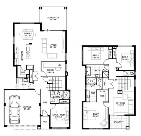Sample Floor Plans 2 Story Home Unique Double Storey 4 Bedroom House