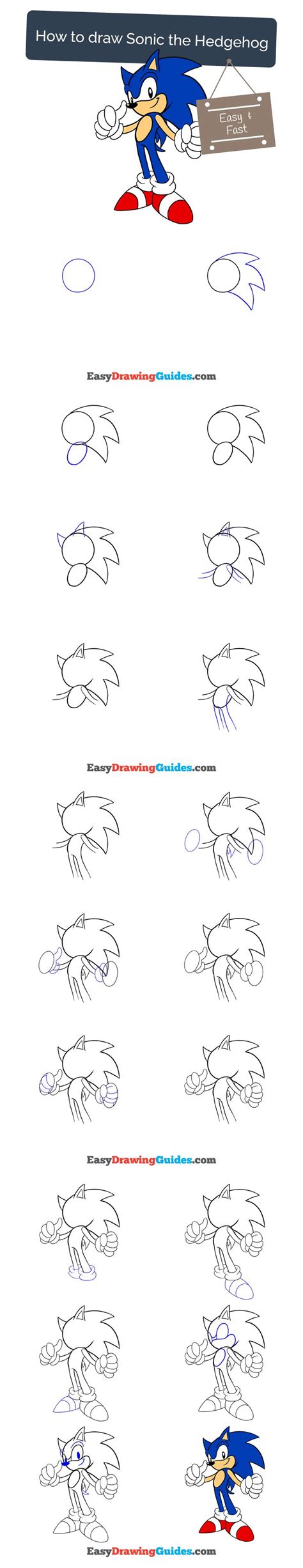 Learn How To Draw Sonic The Hedgehog Easy Step By Step Drawing