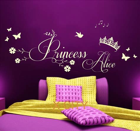 Princess Crown Personalised Name Children Girl Bedroom