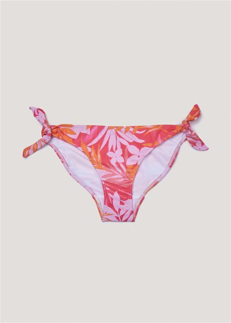 Pink Palm Print Twist Bikini Briefs