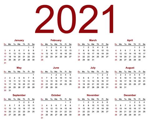 Calendar 2021 Png File Png All