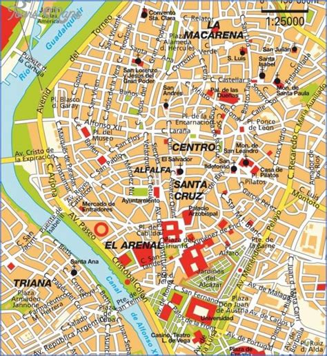 Sevilla Mapa Turístico Sevilla Lugares De Interés Mapa Andalucía