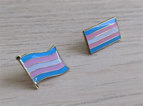 Transgender Flag Enamel Pin Trans Pride Pin Trans Pins Etsy
