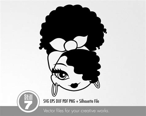 Afro Puff Svg Black Woman Svg Svg Cutting File Eps Dxf Etsy