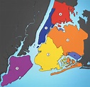 ♥ The Five Boroughs of New York City Map