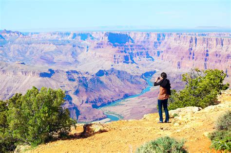 Girl At Grand Canyon In Usa Stock Image Image Of Jump High 14322257