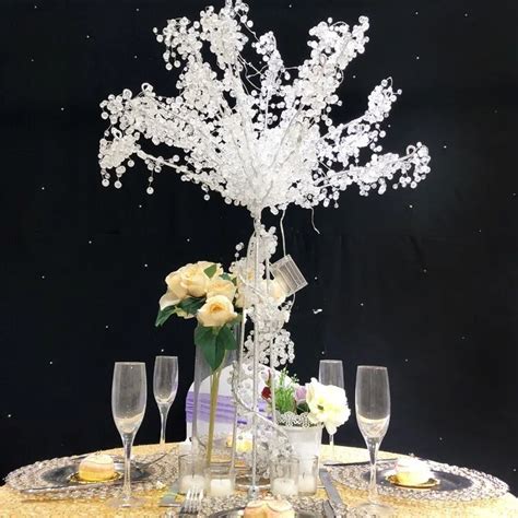 New Fashion 90cm 35inch Crystal Wedding Acrylic Tree Centerpiece
