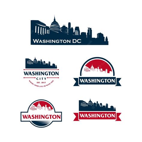 Premium Vector Washington Dc Logo Cityscape And Landmarks Silhouette