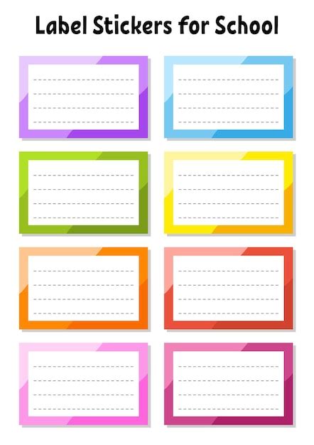 Premium Vector Set Stickers For School Empty Template Name Tags T