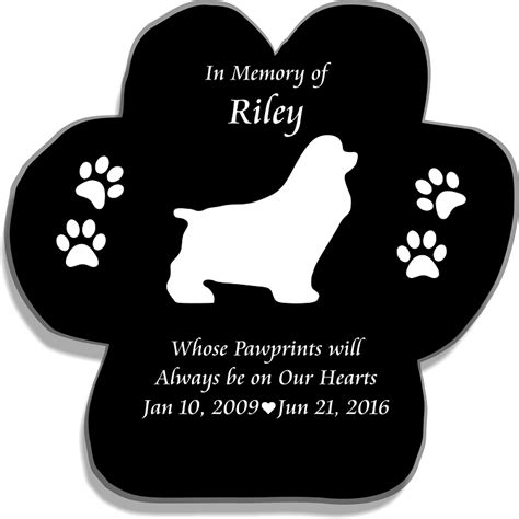 Pet Memorial Paw Print With Silhouette