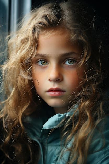Premium Ai Image A Closeup Stock Photo Of A Tiny Little Girl Looking