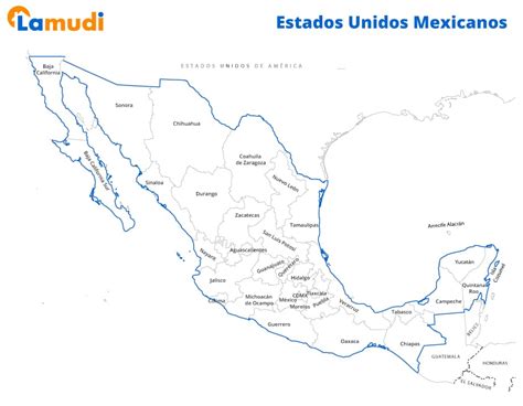 Cálculo calor Desafortunadamente mapa de mexico con division politica
