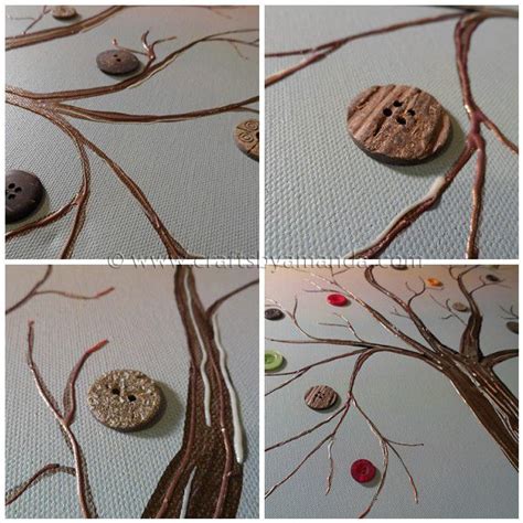 Button Tree A Beautiful Canvas Project Full Of Vibrant Colors Button