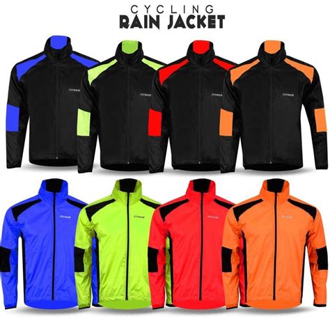 Mens Cycling Waterproof Rain Jacket High Visibility Running Top Coat M