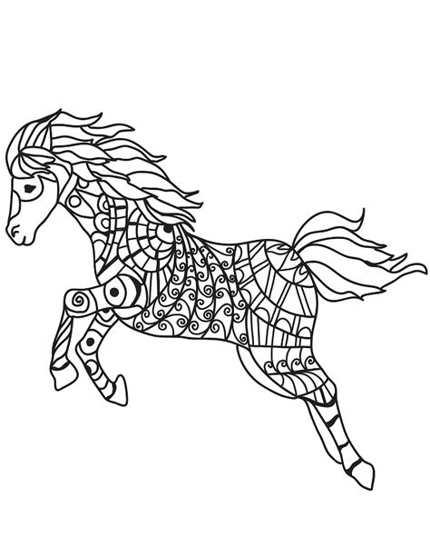 Mandala Cool Horse Coloring Page Download Print Now