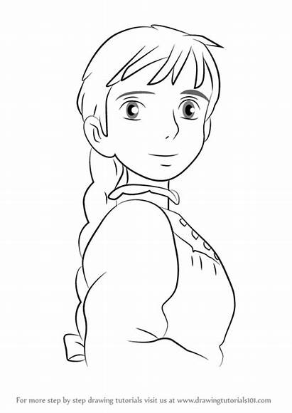Moving Castle Sophie Draw Howl Drawing Step