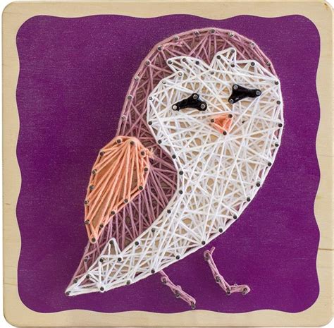 String Art Kit Bigger Size Canvas Diy Color Owl Art String Crafts