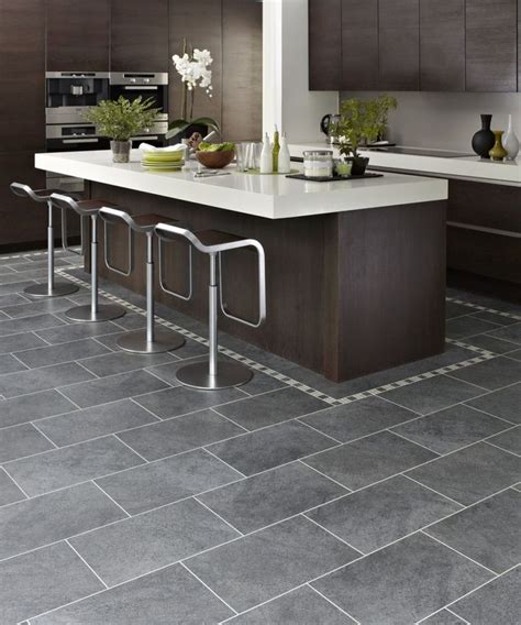 Grey Porcelain Tile Kitchen Floor Modern Kitchen Flooring Grey