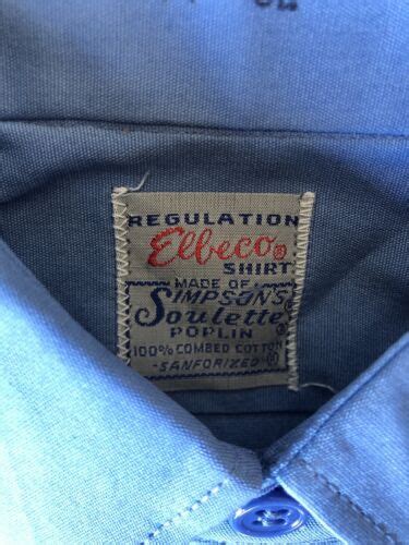 vintage elbeco deadstock long sleeve shirt made of simpson s soulette poplin ebay