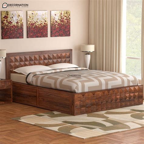 Aalst Solid Wood Storage Double Bed Brown Decornation