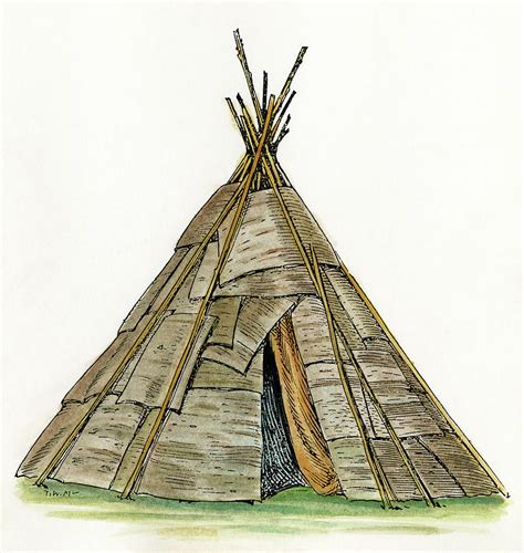 Native American Wigwam Drawing By Granger
