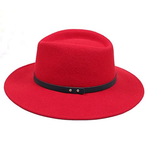 6pcslot Classic Men Red 100 Wool Felt Fedora Hat Winter Women Blank