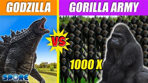 Godzilla Vs Gorilla Army Spore Youtube
