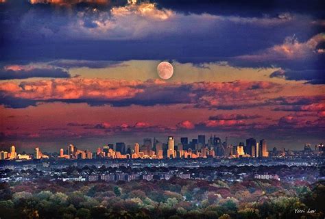 Full Moon Over New York City In October Photograph By Yuri Lev