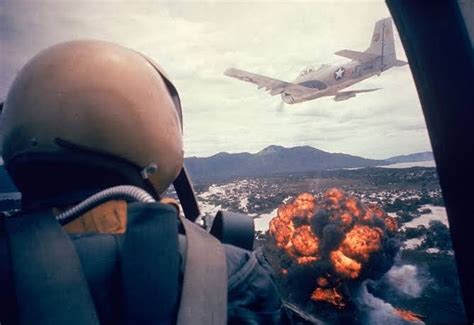 American Planes Drop Napalm On Viet Cong Positions Early In The Vietnam