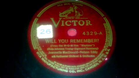 Will You Remember Jeanette Macdonald And Nelson Eddy Youtube