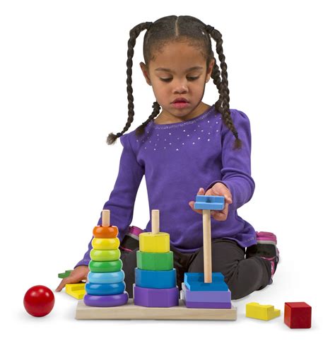 Melissa And Doug Geometric Stacker Wooden Baby Toddlers