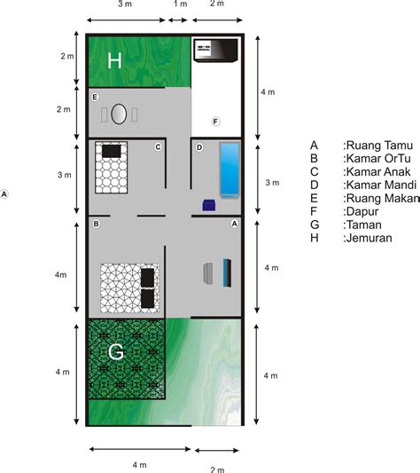 konsep terbaru denah rumah sederhana skala   denah rumah