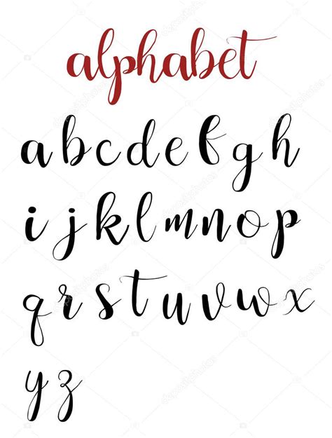 Latin Alphabet Letters On A White Background Calligraphy Font Hand