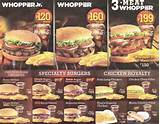 Pictures of Menu Prices For Burger King