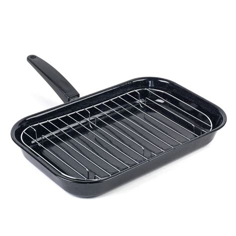 Salter Bw001211cds Grill Pan With Rack And Detachable Handle Black