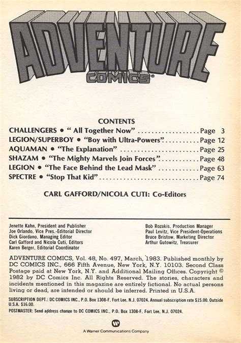 Days Of Adventure Adventure Comics 497 March 1983